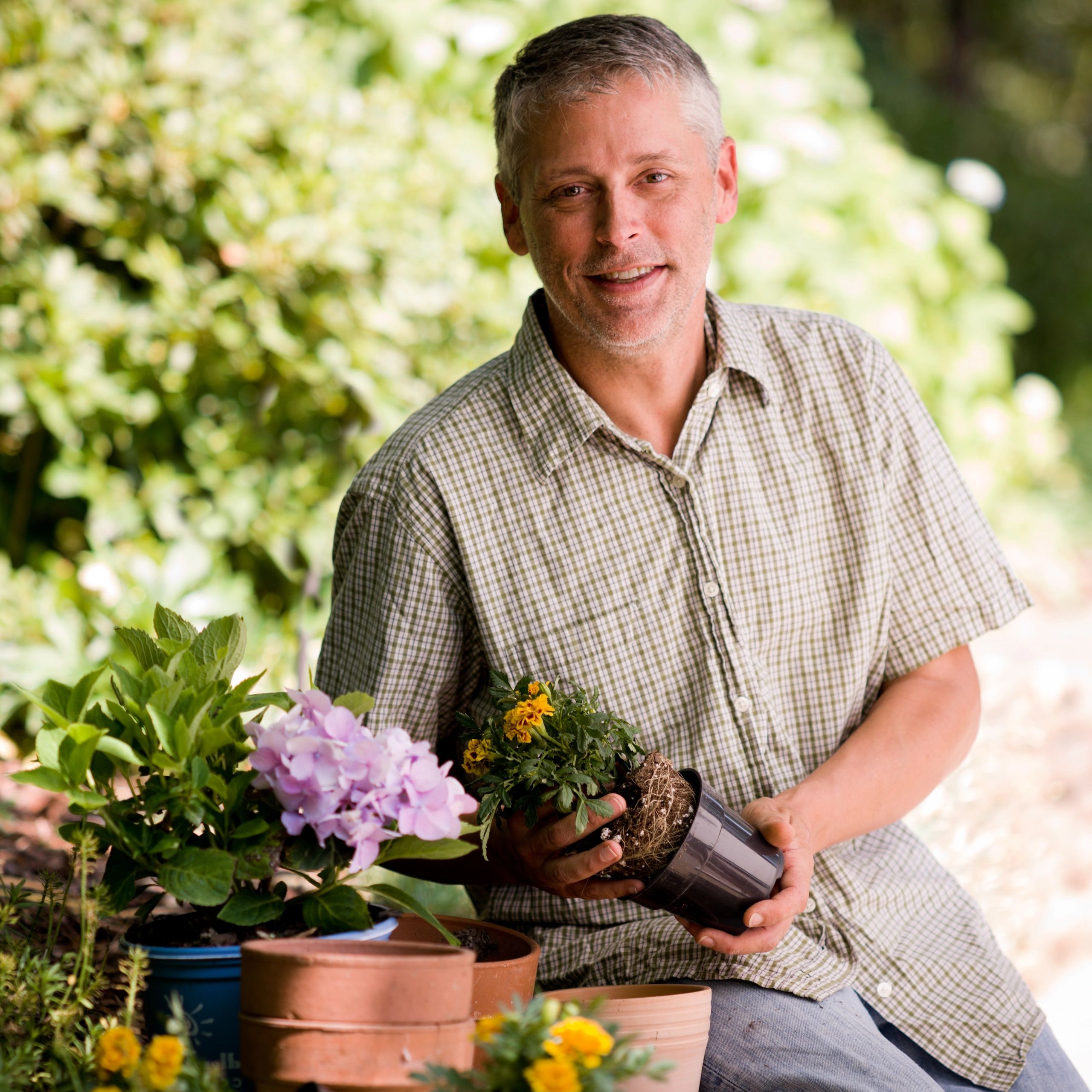 Portrait of a gardener outdoors